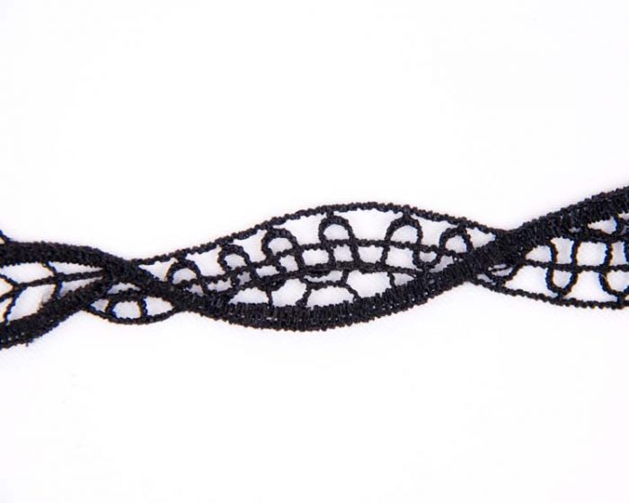 Black lace trim for diy crafts and millinery - Image 2