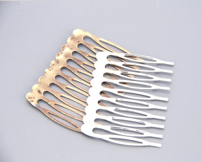 Wide metal millinery comb