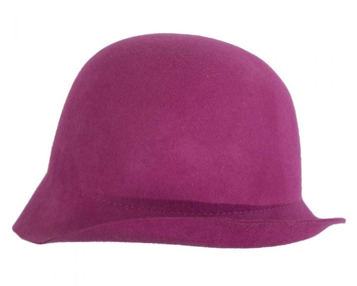 Fuchsia felt bucket cloche hat base - Image 5