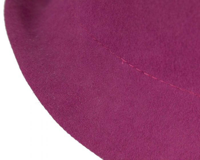 Fuchsia felt bucket cloche hat base - Image 4