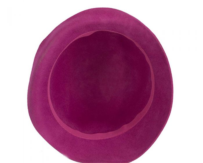 Fuchsia felt bucket cloche hat base - Image 3