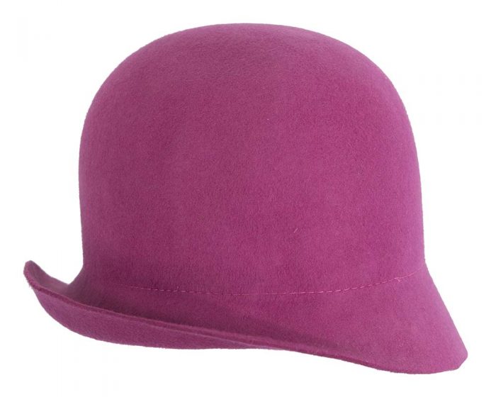 Fuchsia felt bucket cloche hat base - Image 2