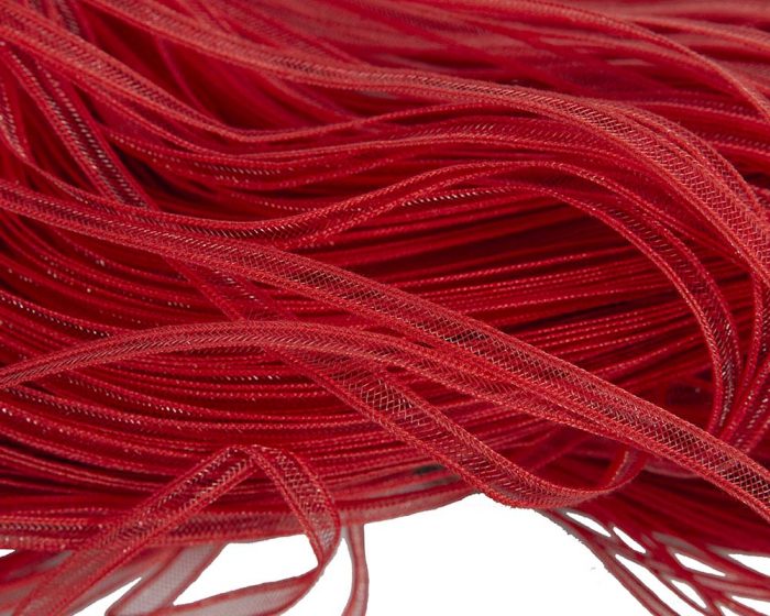 Red woven crinoline braid 8mm wide - Image 2