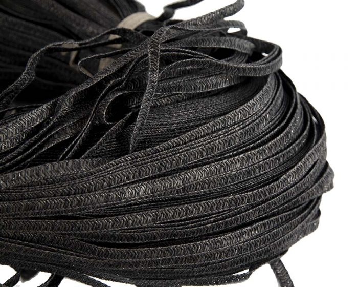 Black woven paper braid 8mm wide