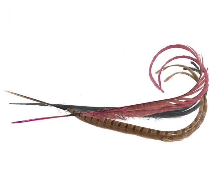 Long curled pheasant feather pair