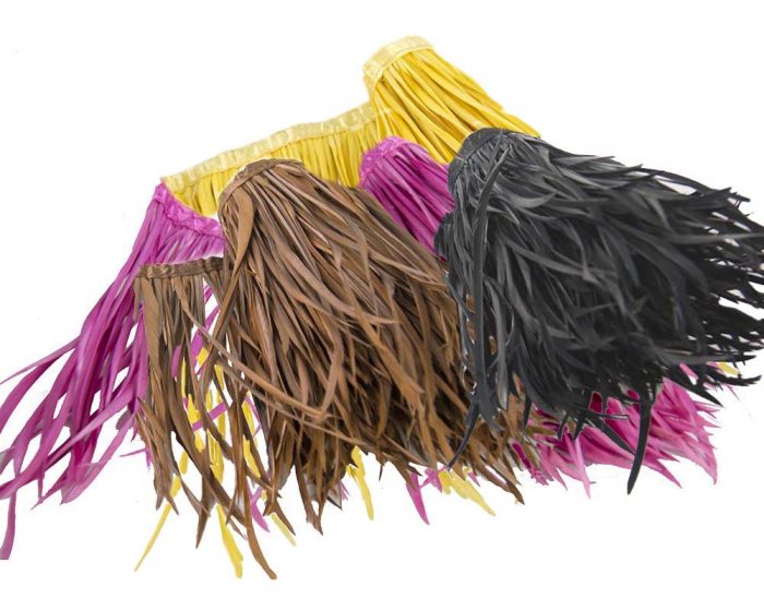 15-25cm goose biot feathers on a fringe (many colors)