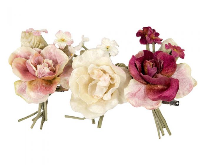 Velvet Rose Flowers Hair Clip Decoration