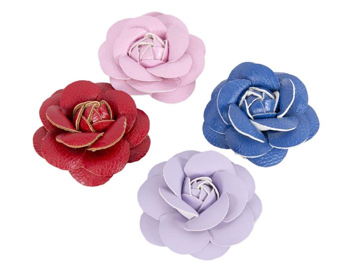 Petite leather rose flower