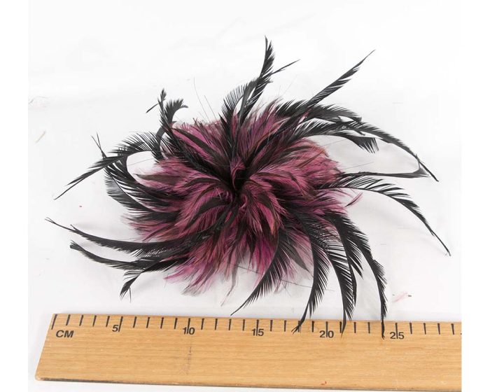 Large fuchsia & black feather arrangement