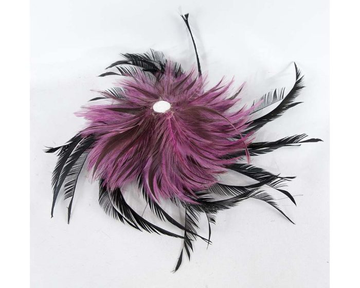 Large fuchsia & black feather arrangement - Image 3