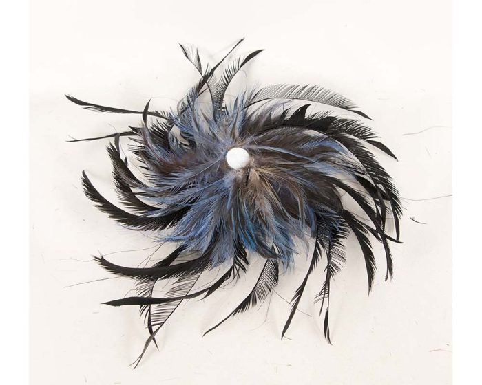 Large navy & black feather arrangement - Image 3