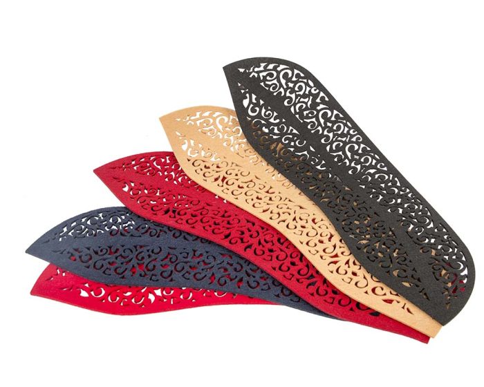 Artificial felt laser-cut trim for fascinators making