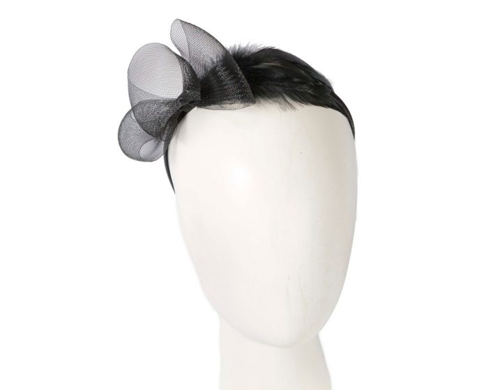 Black crinoline & feathers fascinator