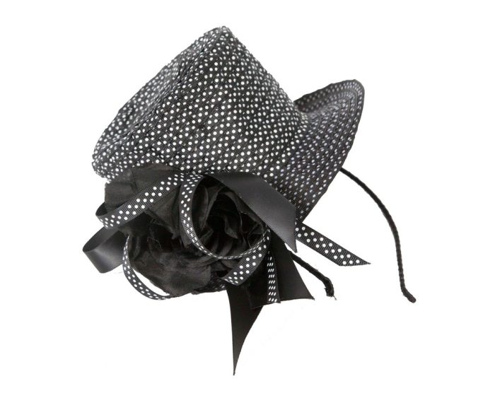 Black & white top hat fascinator - Image 4