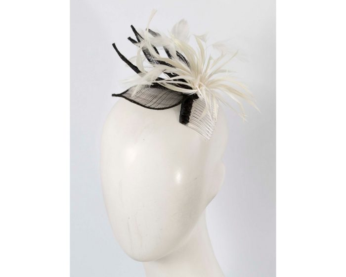 Black & white comb fascinator